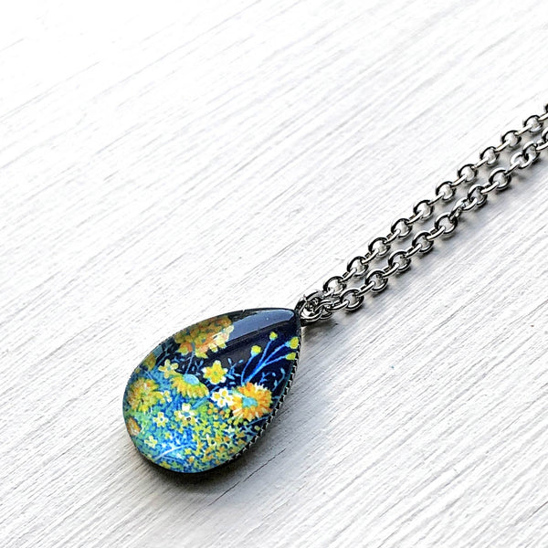 Spring Night - Stainless Steel Teardrop Necklace or Set