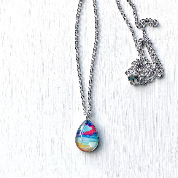 The Storm Is Coming II - Stainless Steel Teardrop Necklace or Set