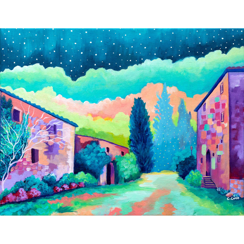 Tuscan Landscape Painting - Tuscan Dreams – Carolina Coto Art