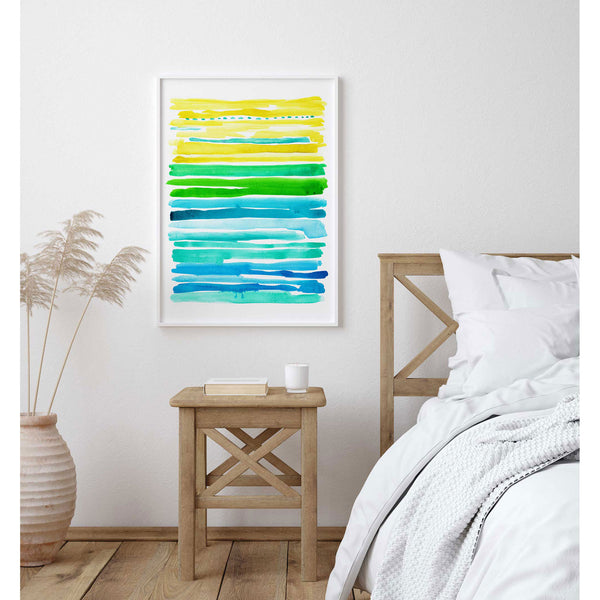 Abstract Watercolor Lines - Large Print