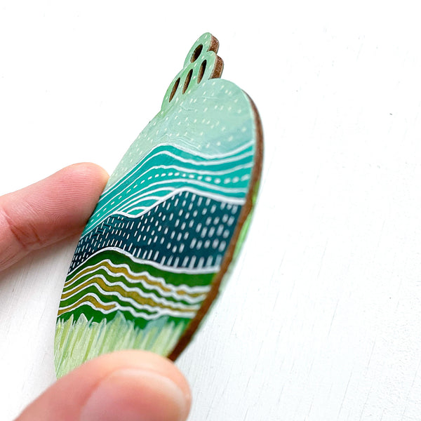 Winter Mountain - Hand-Painted Christmas Ornament